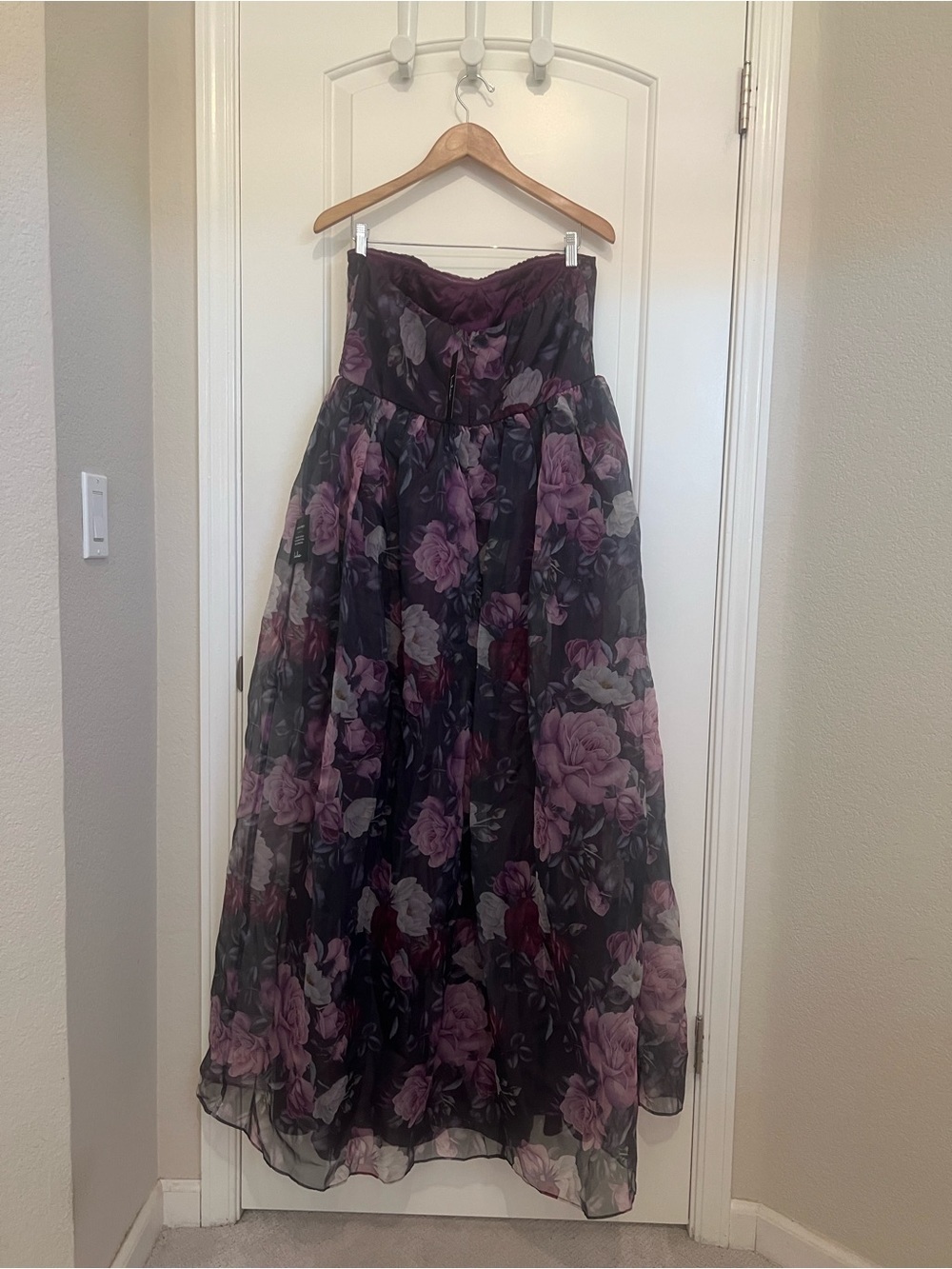 NWT LuLu’s 1X Purple Floral Strapless Bustier Maxi Gown Cottagecore Romance - Picture 3 of 10